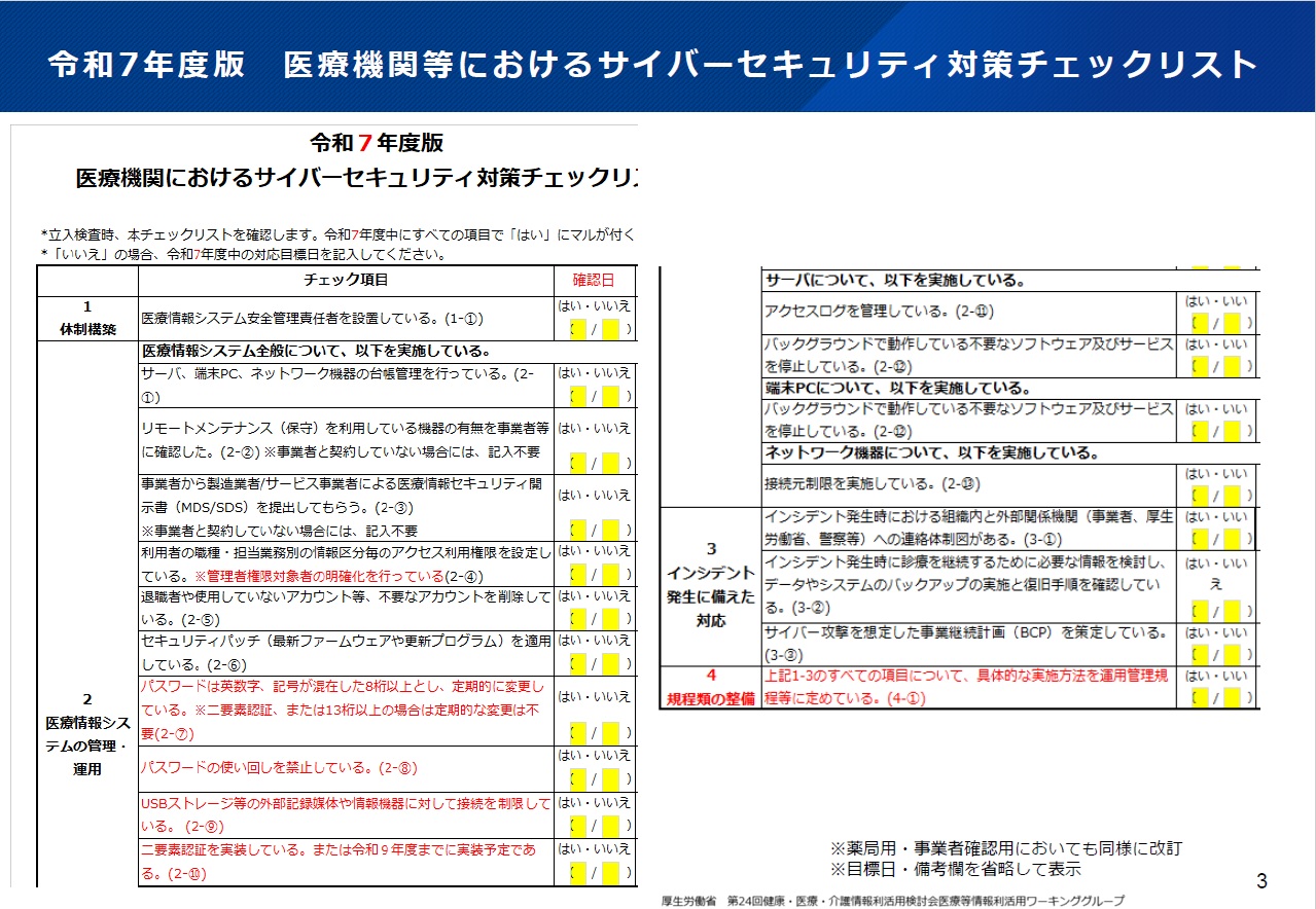 医療業界動向コラム】第132回 令和7年度版サイバーセキュリティ 